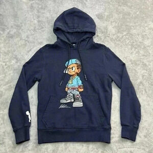 The Boondocks Hoodie Mens Small Blue Riley deKryptic Aaron McGruder Sweater